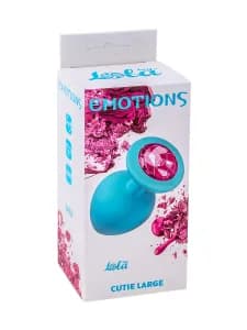 Анальная пробка Emotions Cutie Large Turquoise pink crystal длина: 9 Макс ширина: 4,2