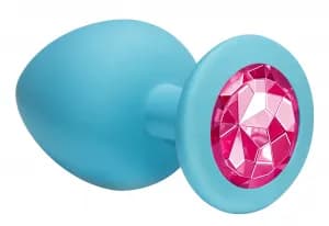 Анальная пробка Emotions Cutie Large Turquoise pink crystal длина: 9 Макс ширина: 4,2