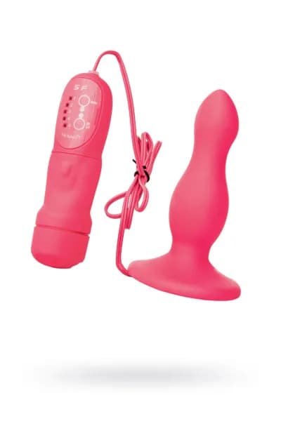 АНАЛЬНАЯ ВТУЛКА TOYFA POPO PLEASURE, 5 РЕЖИМОВ ВИБРАЦИИ, TPR, РОЗОВАЯ, 10,5 СМ 