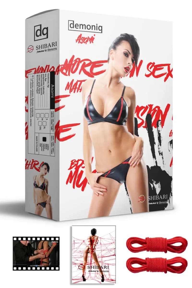 Комплект из матовой кожи Asami с веревками для связывания (Shibari)