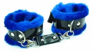 Синие наручники с мехом BDSM Light 