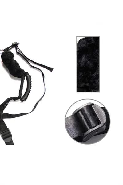 PE-002 КОМПЛЕКТ БОНДАЖНЫЙ ROMFUN SEX HARNESS BONDAGE НА СБРУЕ, ЧЁРНЫЙ