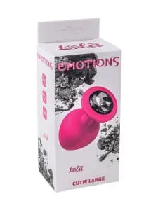 Анальная пробка Emotions Cutie Medium Pink black crystal