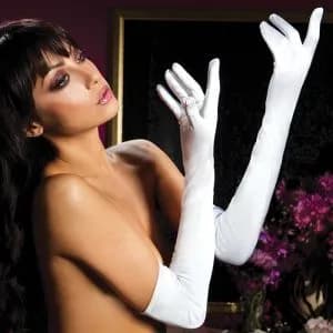 ПЕРЧАТКИ ДЛИННЫЕ БЕЛЫЕ-S/L, Лайкра SoftLine Collection
