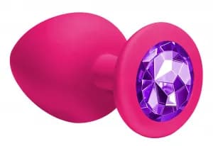АНАЛЬНАЯ ПРОБКА EMOTIONS CUTIE LARGE PINK DARK PURPLE CRYSTAL длина: 7,1 Макс ширина: 3,5 см
