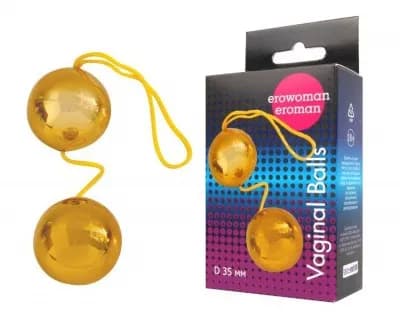 Шарики вагинальные BALLS золотые D 35 мм, вес 50 г 