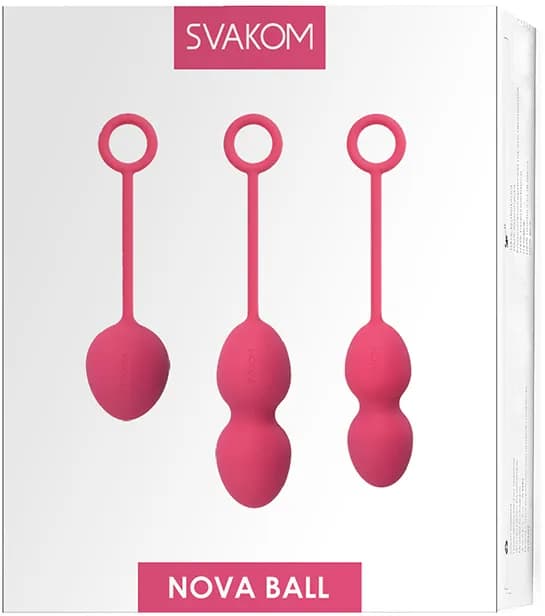 Вагинальные шарики Nova Plum Red со смещенным центром тяжести