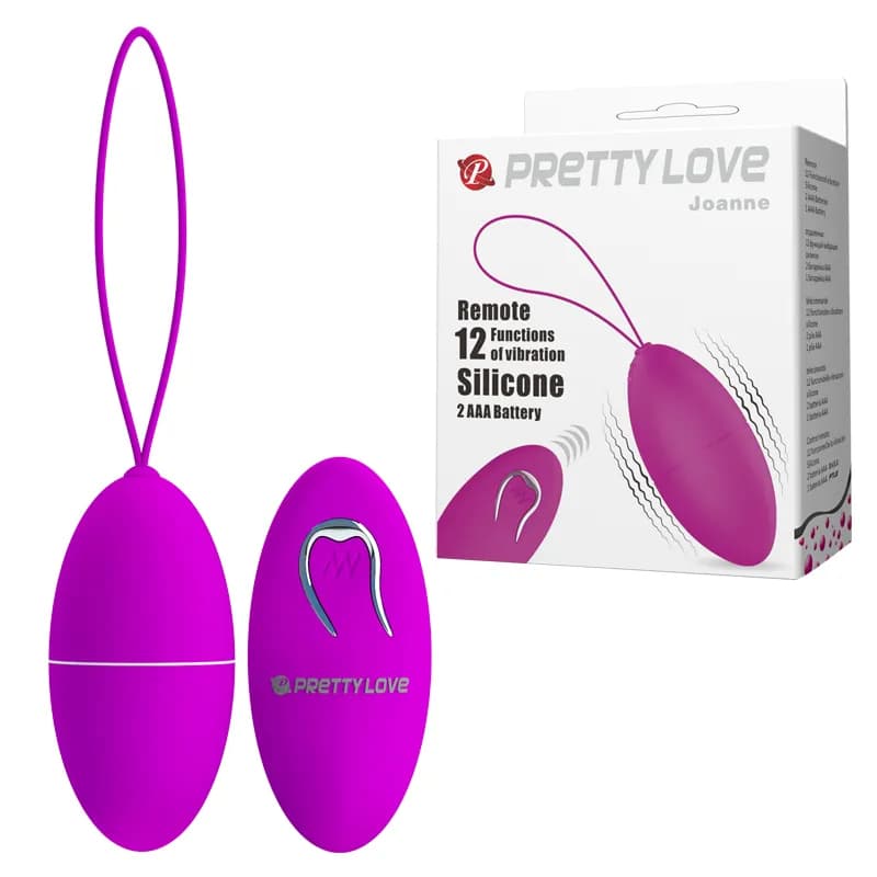 Виброяйцо с пультом ДУ PrettyLove Joanne Baile Pretty Love, c вибрацией, диаметр 3.60 см 