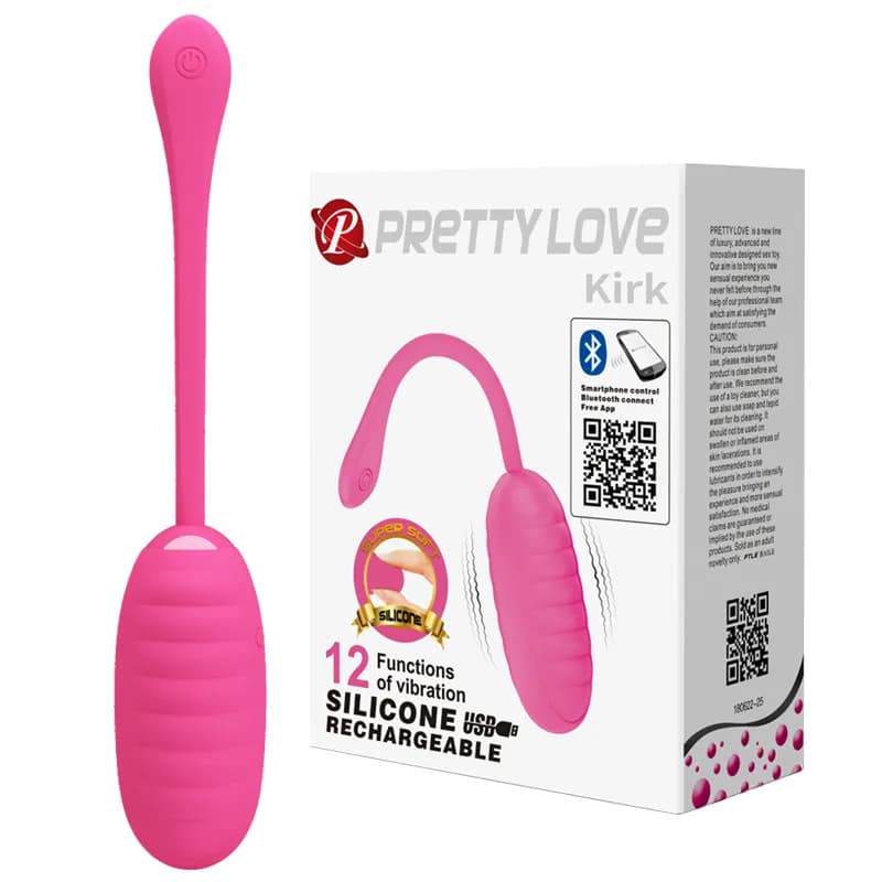 Виброяйцо Kirk с управлением через смартфон Baile Pretty Love, c вибрацией, длина 19.70 см, диаметр 3.50 см