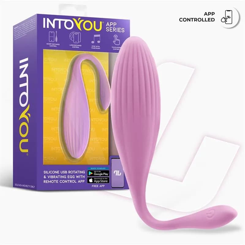 Интерактивное виброяйцо с функцией вращения Rotating Beads IntoYou, c вибрацией, длина 20.00 см, диаметр 3.40 см