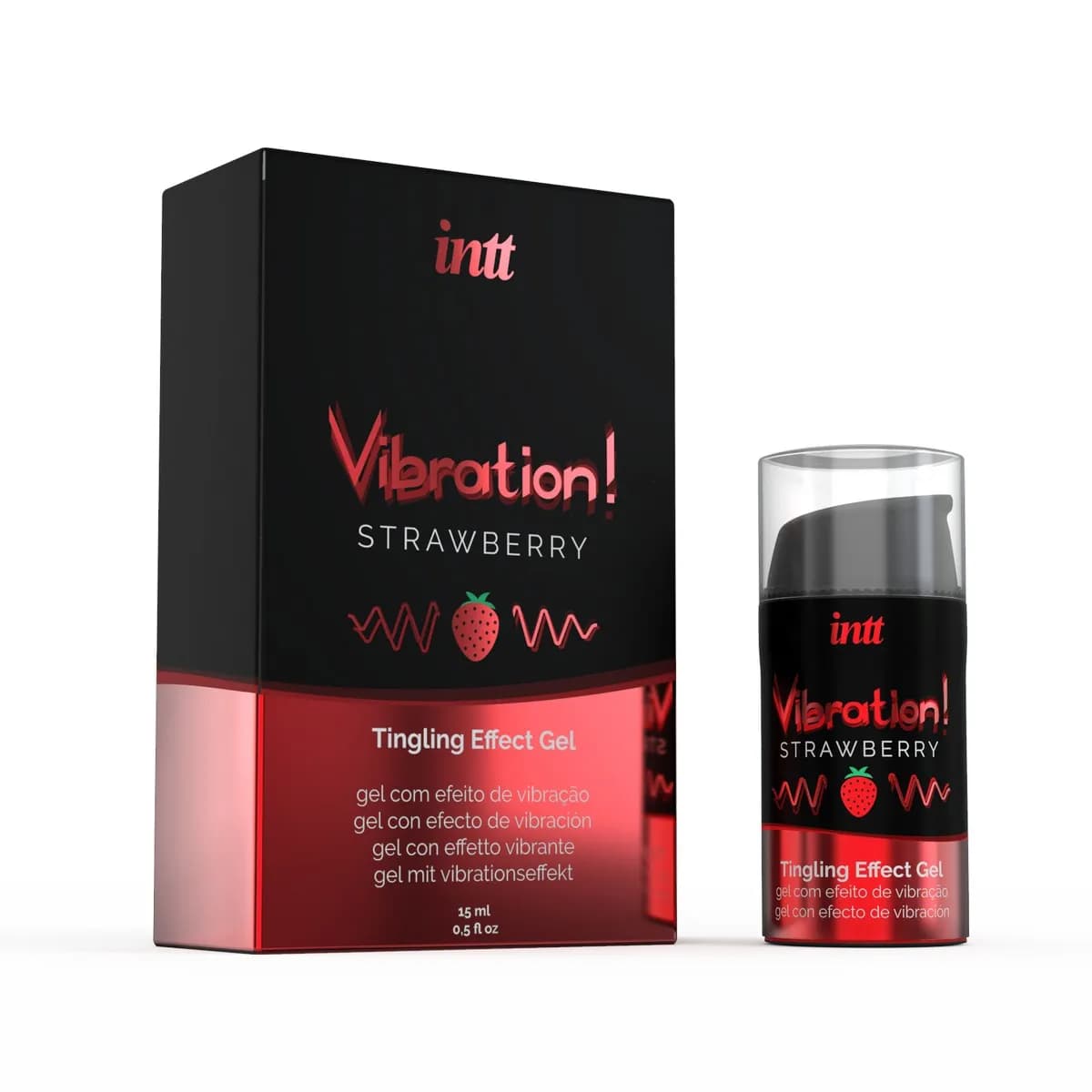 Жидкий интимный гель с эффектом вибрации Strawberry, 15 мл Intt Cosmetics