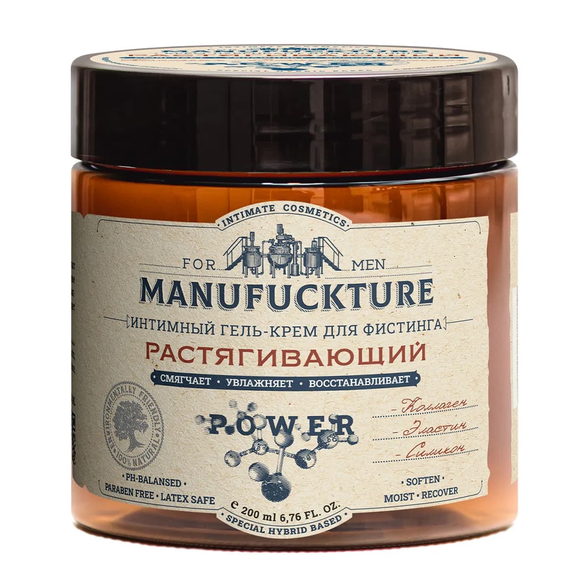 Растягивающий интимный гель-крем для фистинга с коллагеном MANUFUCKTURE 200 мл для двоих