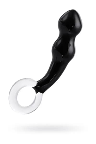 СТИМУЛЯТОР ПРОСТАТЫ SEXUS GLASS, СТЕКЛО, ЧЁРНЫЙ, 17 СМ