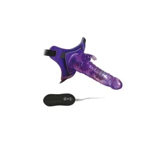 СТРАПОН 10 MODE VIBRATIONS 8.5" HARNESS RABBIT DONG PURPLE 92004PURPLEHW