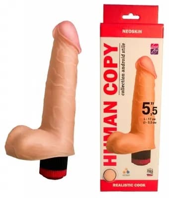 Вибратор реалистик HUMAN COPY, L 170 мм D 35 мм киберкожа