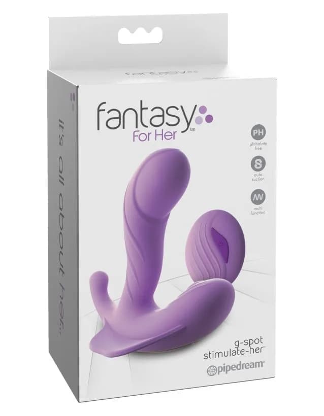 Вибромассажер для зоны G с пультом ДУ Fantasy For Her G-Spot Stimulate-Her Pipedream, c вибрацией, длина 11.40 см, диаметр 3.20 см