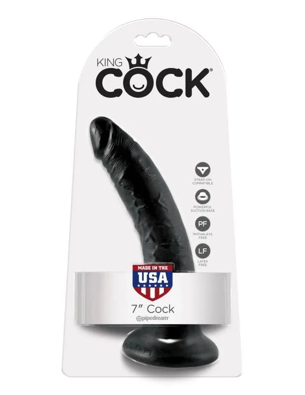 Фаллоимтатор на присоске черный King Cock 7 Pipedream, длина 17.80см, диаметр 4.10см