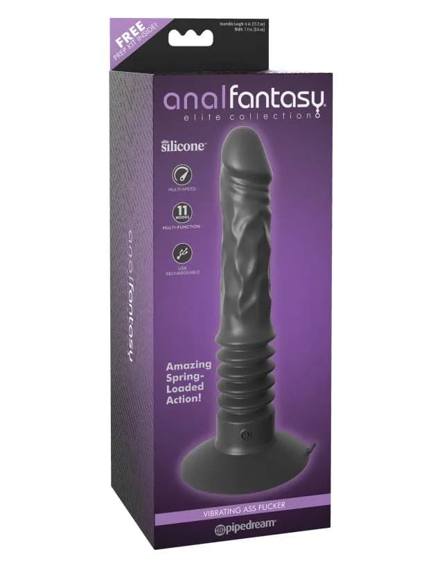 Анальный вибростимулятор Vibrating Ass Fucker Anal Fantasy Elite Collection Pipedream, c вибрацией, длина 30.00 см, диаметр 3.60 см 