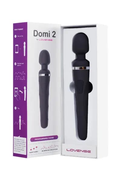 Вибромассажер Lovense Domi 2, силикон, черный, 23,3 см