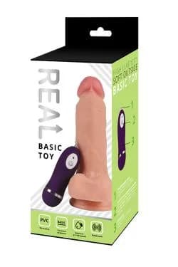 Реалистичный фаллоимитатор REAL с вибрацией и пультом управления, PVC, 17х4 см