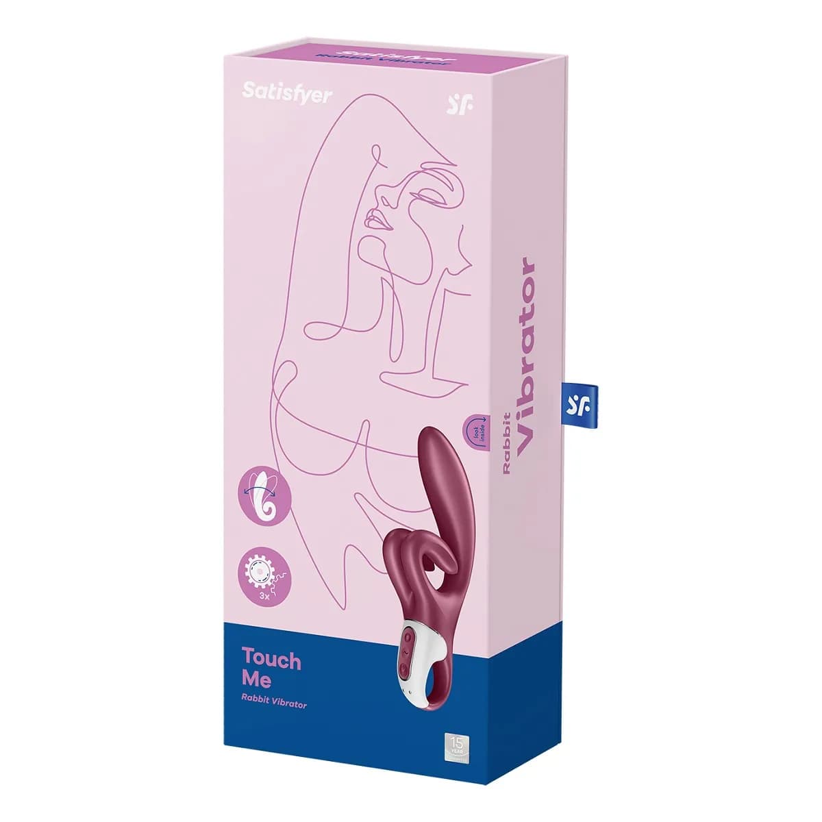 Вибромассажёр-кролик Touch me красный SATISFYER, c вибрацией, длина 22.00 см