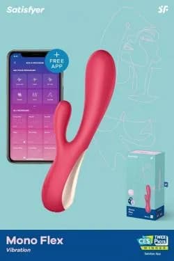 Нереалистичный вибратор Satisfyer Mono Flex, Силикон, Красный, 20,4 см ГАРАНТИЯ 15 ЛЕТ!