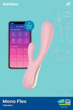 Нереалистичный вибратор Satisfyer Mono Flex, Силикон, Розовый, 20,4 см 