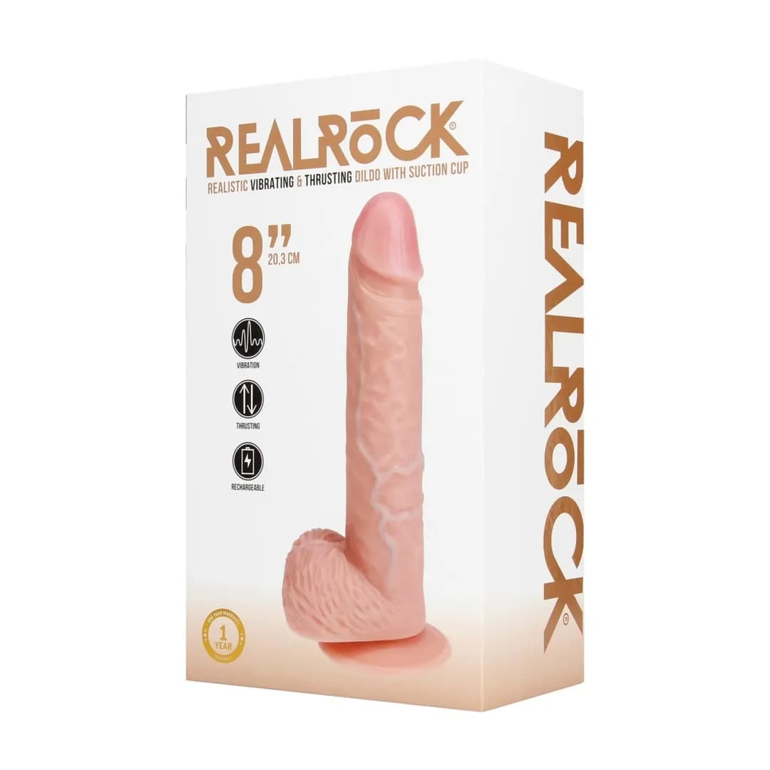 Фаллоимитатор с функцией вибрации и пенетрации - 8" / 20,5 cm - Flesh
