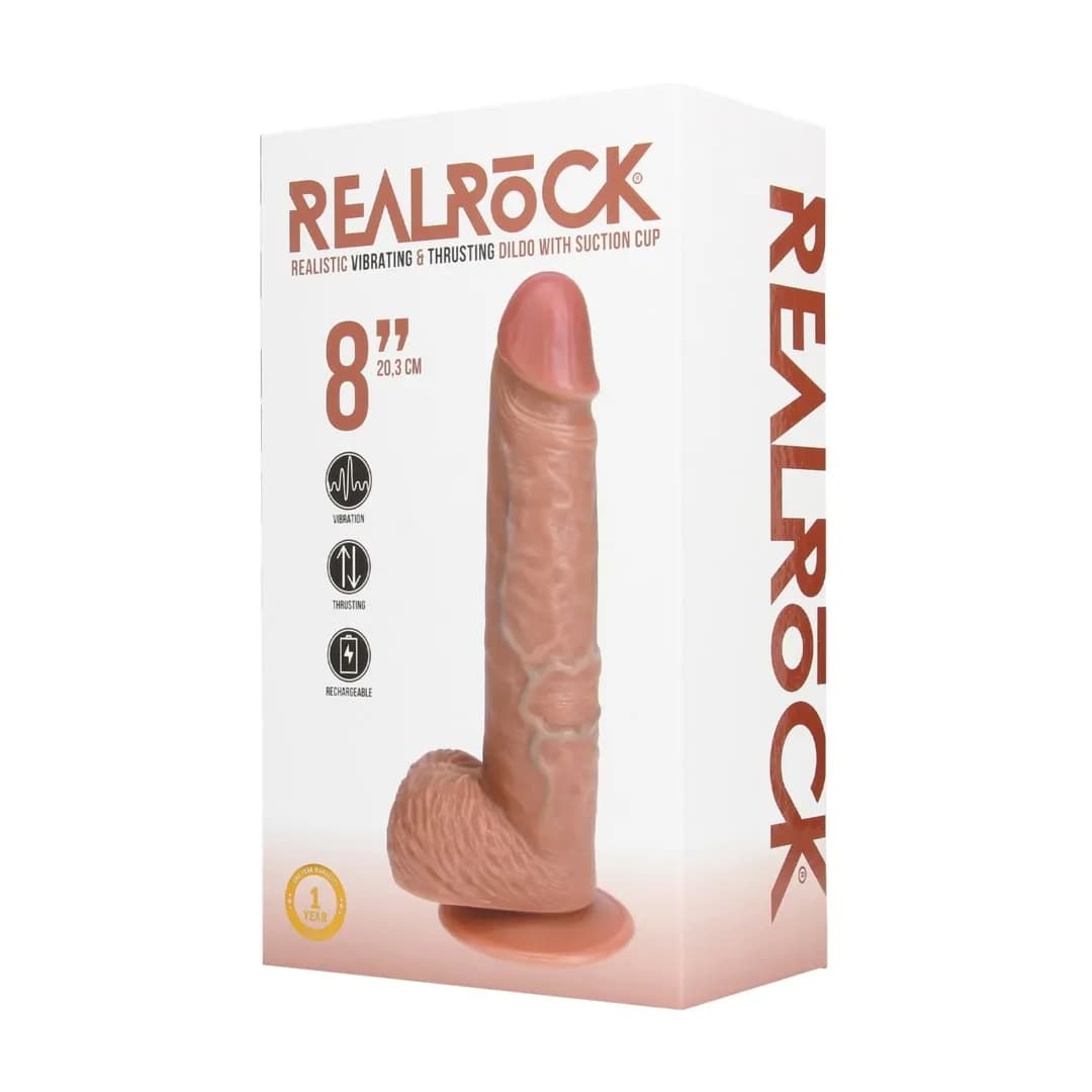 Фаллоимитатор с функцией вибрации и пенетрации - 8" / 20,5 cm - Flesh